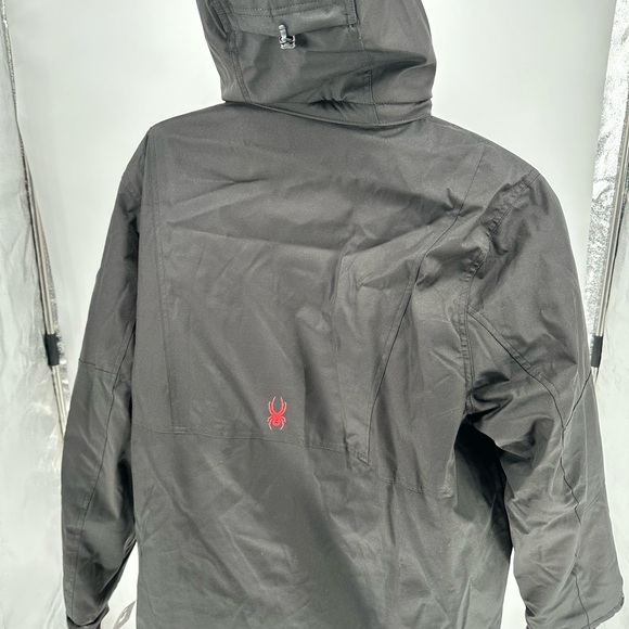 Spyder Black Jacket with White Logo and Red Accent - Picture 5 of 8